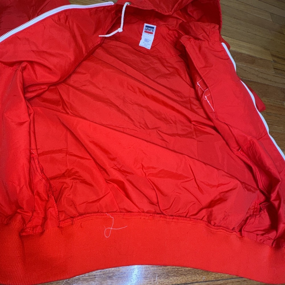 Vintage 60s Levis Hooded National Sports Festival Jacket Light Windbreaker M Red - Picture 13 of 13